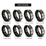 font options for inside engraving on black & silver fly reel rings