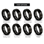 font options for inside engraving on black fly reel rings