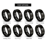 font options for inside engraving on black fly reel rings