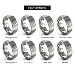 font options for inside engraving on gray fly reel rings
