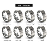 font options for inside engraving on silver flying sleigh rings