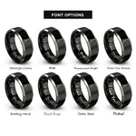 font options for inside engraving on black & grey flying v guitar rings