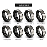 font options for inside engraving on black & grey flying v guitar rings