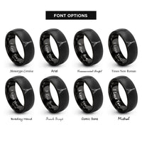 font options for inside engraving on black flying v guitar rings