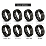 font options for inside engraving on black flying v guitar rings