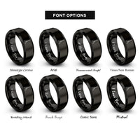 font options for inside engraving on black flying v guitar rings
