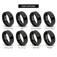 font options for inside engraving on black flying v guitar rings