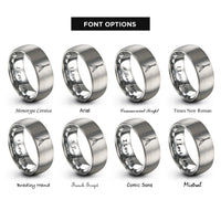 font options for inside engraving on silver flying v guitar rings