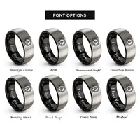 font options for inside engraving on black & grey flywheel rings