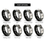 font options for inside engraving on black & silver flywheel rings