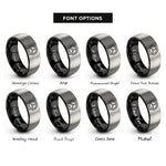 font options for inside engraving on black & grey flywheel rings