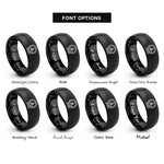 font options for inside engraving on black flywheel rings