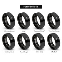 font options for inside engraving on black flywheel rings