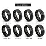 font options for inside engraving on black flywheel rings