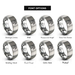 font options for inside engraving on silver fm deviation rings