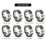 font options for inside engraving on grey foal rings
