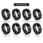 font options for inside engraving on black foal silhouette standing rings