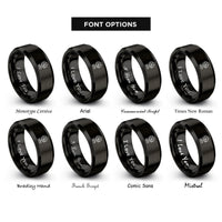 font options for inside engraving on black foam cells rings