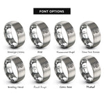 font options for inside engraving on gray foam cells rings
