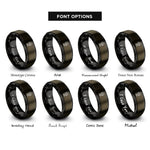 font options for inside engraving on gunmetal & black foam cells rings