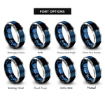 font options for inside engraving on blue & silver foam hand rings
