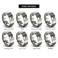 font options for inside engraving on grey focus light beam rings