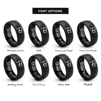 font options for inside engraving on black folded flag rings