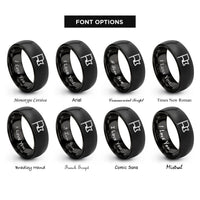 font options for inside engraving on black folded flag rings