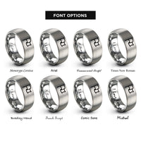 font options for inside engraving on gray folded flag rings
