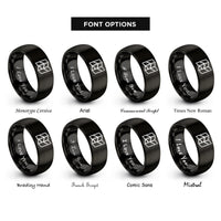 font options for inside engraving on black folded map rings