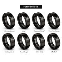 font options for inside engraving on black folded map rings