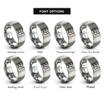font options for inside engraving on silver folded map rings
