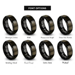 font options for inside engraving on gunmetal & black folded map rings