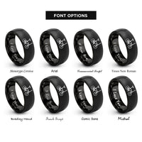 font options for inside engraving on black folding bike rings