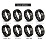 font options for inside engraving on black folding bike rings