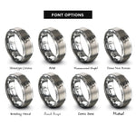 font options for inside engraving on silver folding bike rings
