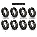 font options for inside engraving on black & gray folding camp chairs rings
