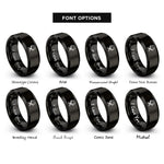 font options for inside engraving on black folding camp chairs rings