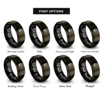 font options for inside engraving on gunmetal & black folding camp chairs rings