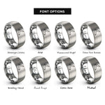 font options for inside engraving on silver folding knife rings