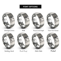 font options for inside engraving on silver folding saw rings
