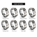 font options for inside engraving on gray folding saw rings