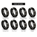 font options for inside engraving on black & gray food processor rings