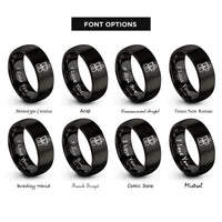 font options for inside engraving on black food processor rings