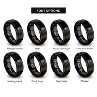 font options for inside engraving on black food processor rings