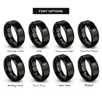 font options for inside engraving on black food processor rings