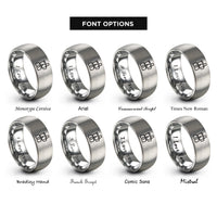 font options for inside engraving on silver food processor rings