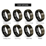 font options for inside engraving on gunmetal & black food processor rings