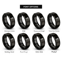 font options for inside engraving on black foot reflexology footprint rings