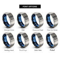 font options for inside engraving on blue & gray football end rings